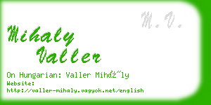 mihaly valler business card